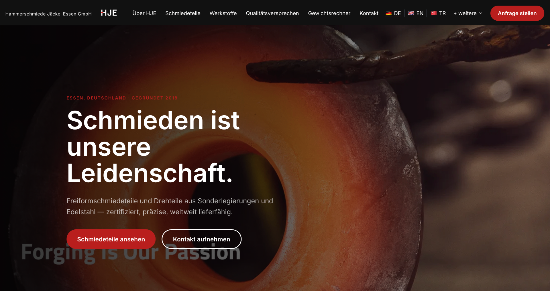 HJE Manufacturing website